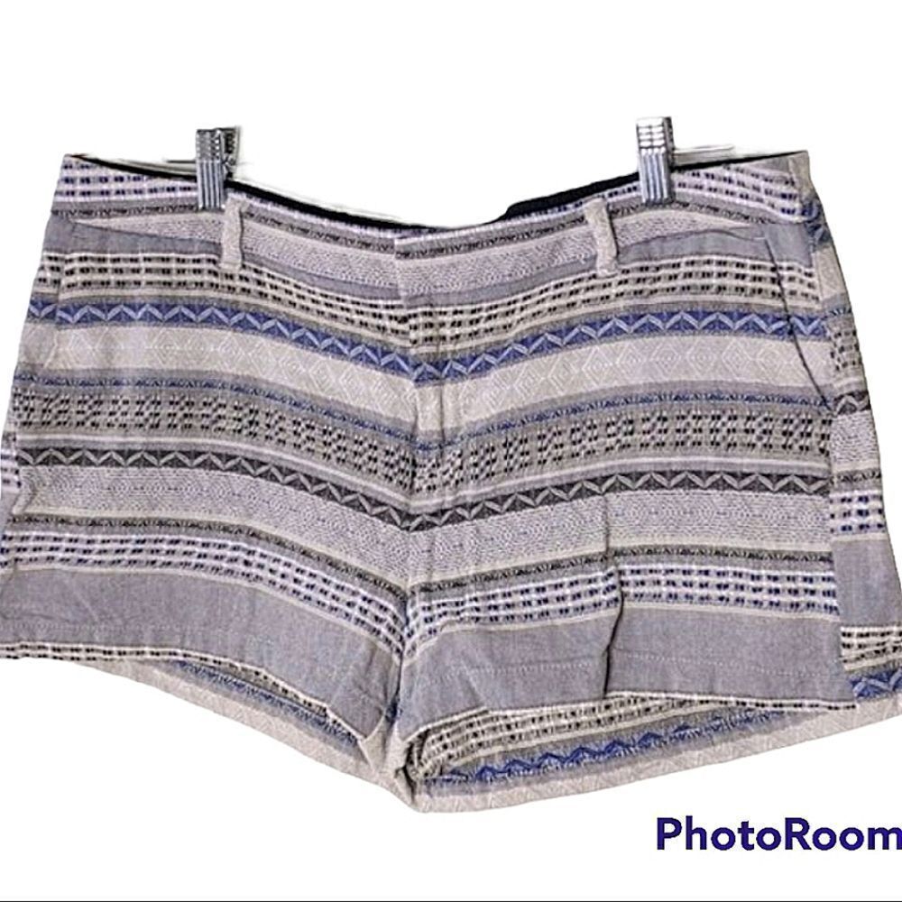 Merona Low Rise Blue & Grey Woven Cotton Shorts size 14